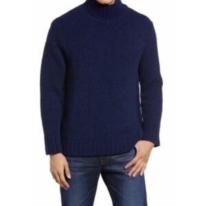 NN07 Navy Blue Douglas Wool Blend Turtleneck Pullover Sweater Size L NWT